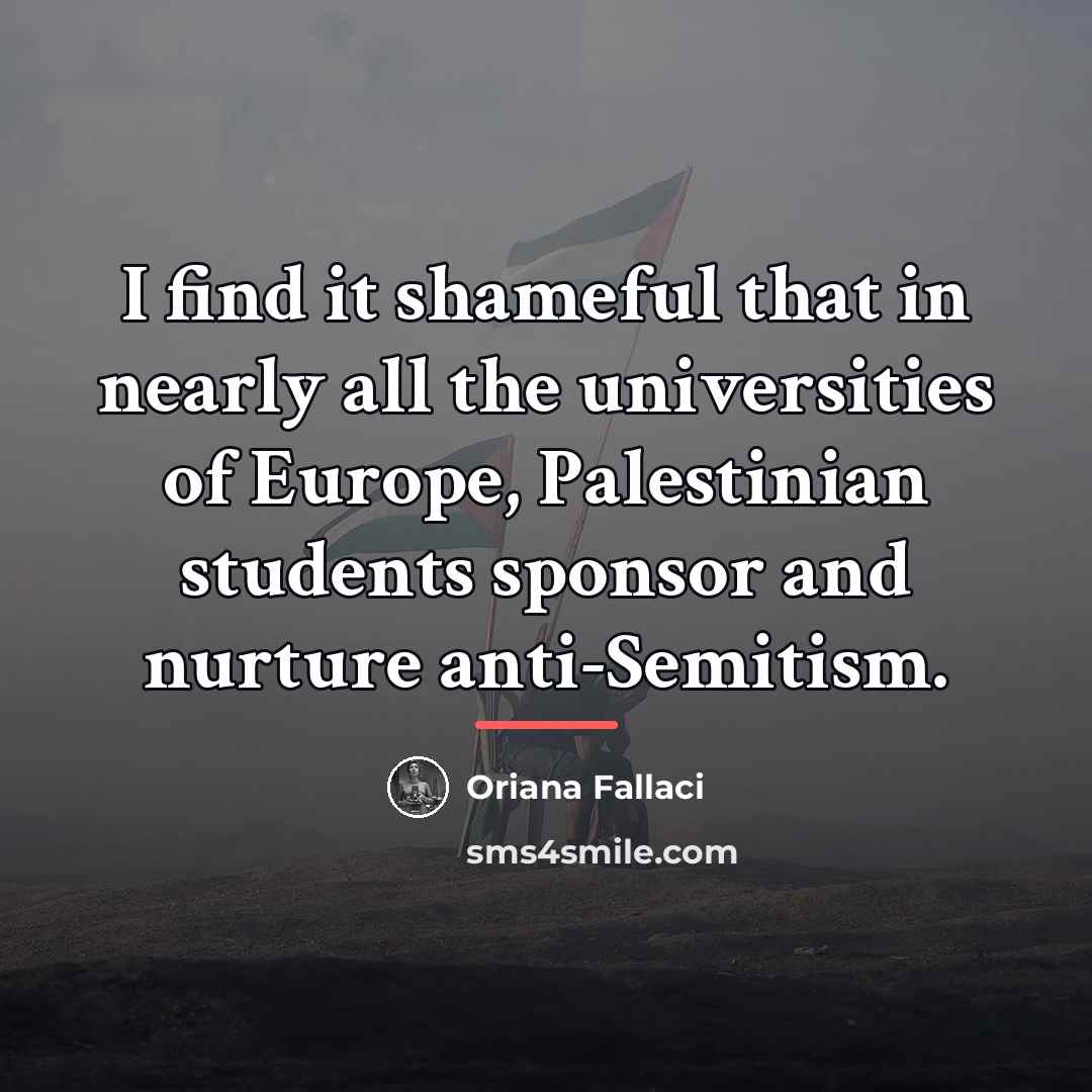 “I find it shameful that in nearly all the universities…” quote by Oriana Fallaci