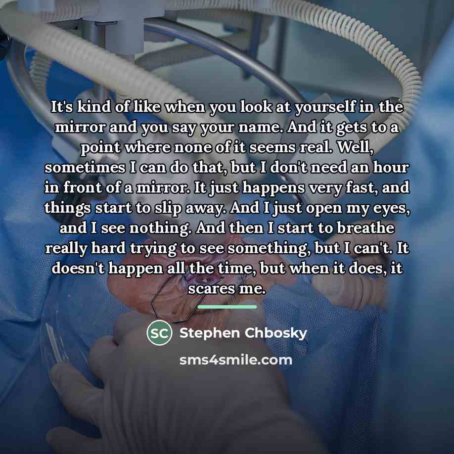 “It's kind of like when you look at yourself in…” quote by Stephen Chbosky