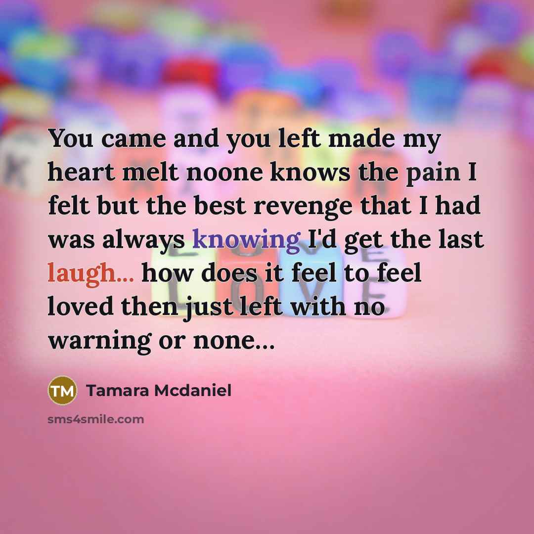 “You came and you left made my heart melt noone…” quote by Tamara Mcdaniel