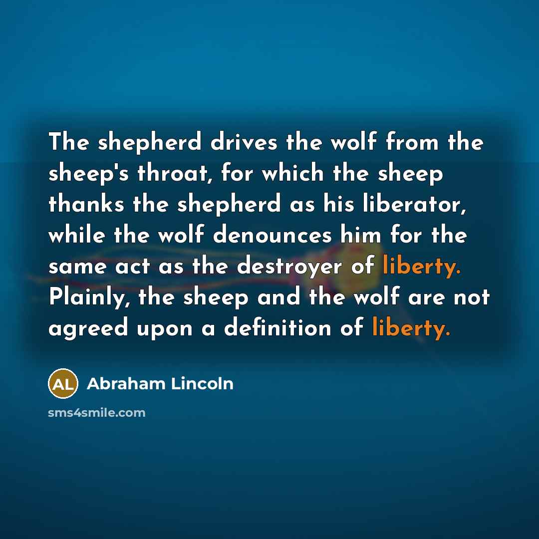 “The shepherd drives the wolf from the sheep's throat, for…” quote by Abraham Lincoln