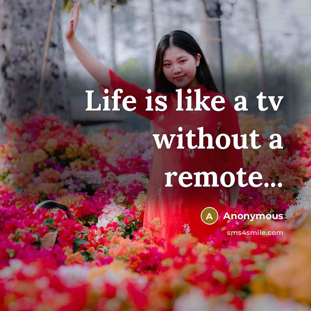 “Life is like a tv without a remote...…” quote by Anonymous