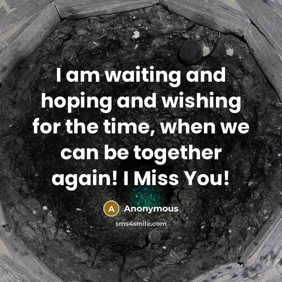 “I am waiting and hoping and wishing for the time,…” quote by Anonymous