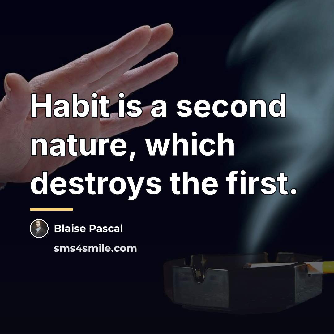 “Habit is a second nature, which destroys the first.…” quote by Blaise Pascal