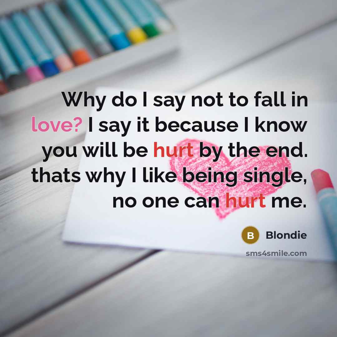 “Why do I say not to fall in love? I…” quote by Blondie