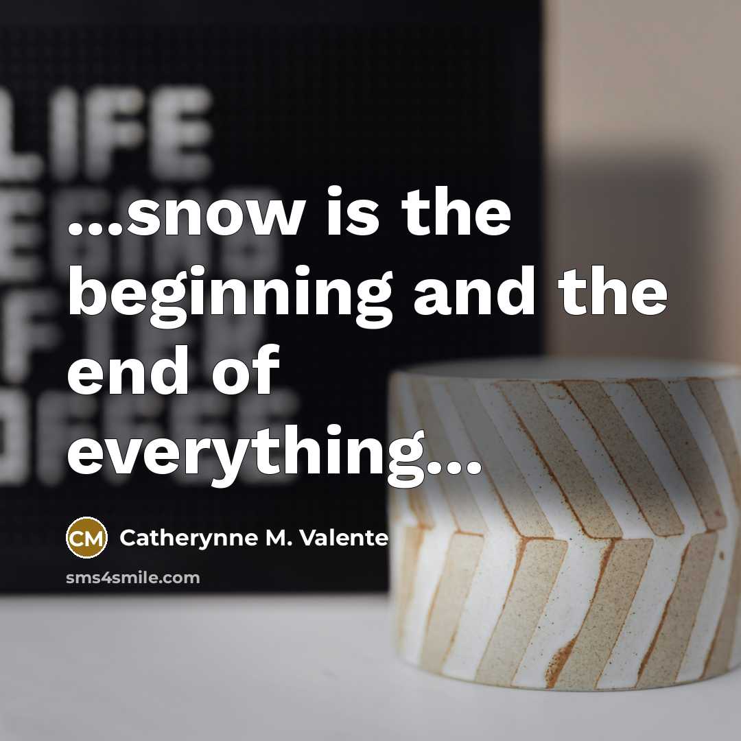 “...snow is the beginning and the end of everything...” quote by Catherynne M. Valente