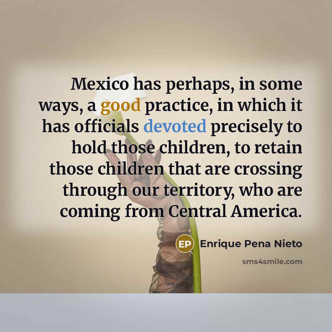 “Mexico has perhaps, in some ways, a good practice, in…” quote by Enrique Pena Nieto