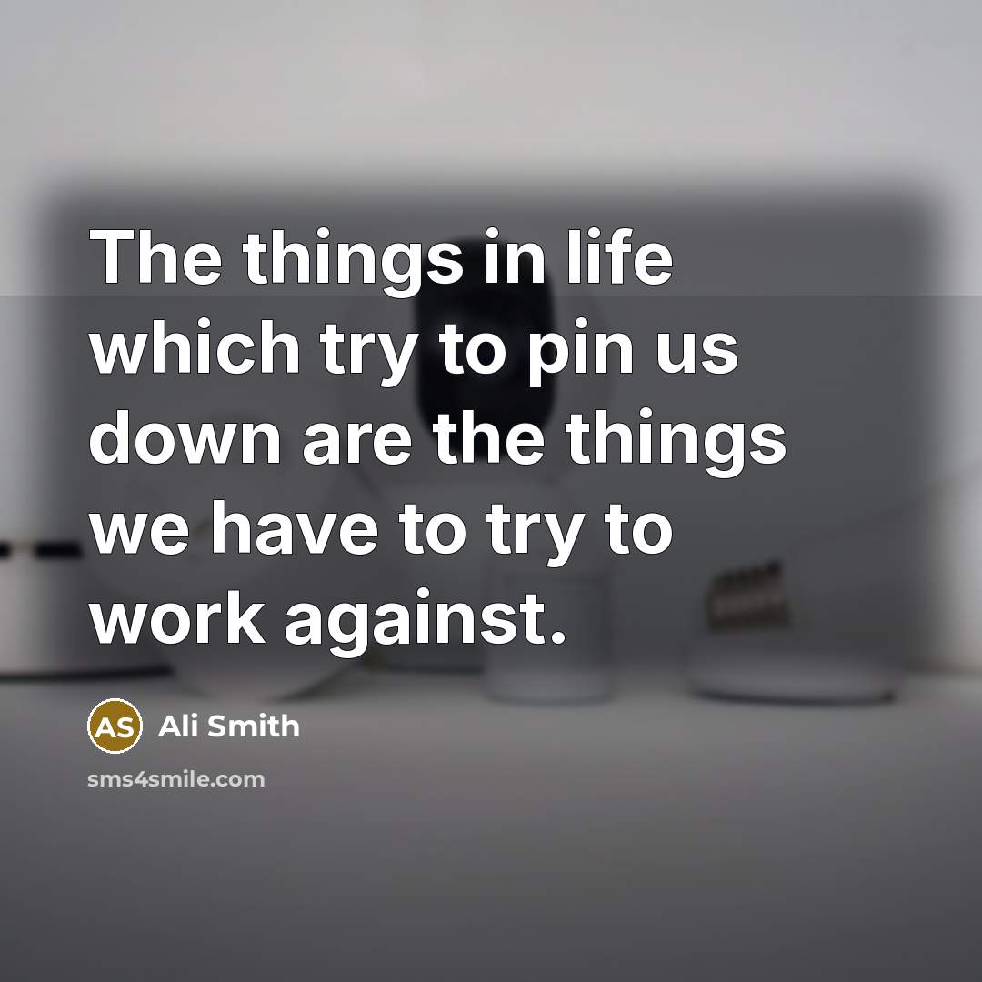 “The things in life which try to pin us down…” quote by Ali Smith