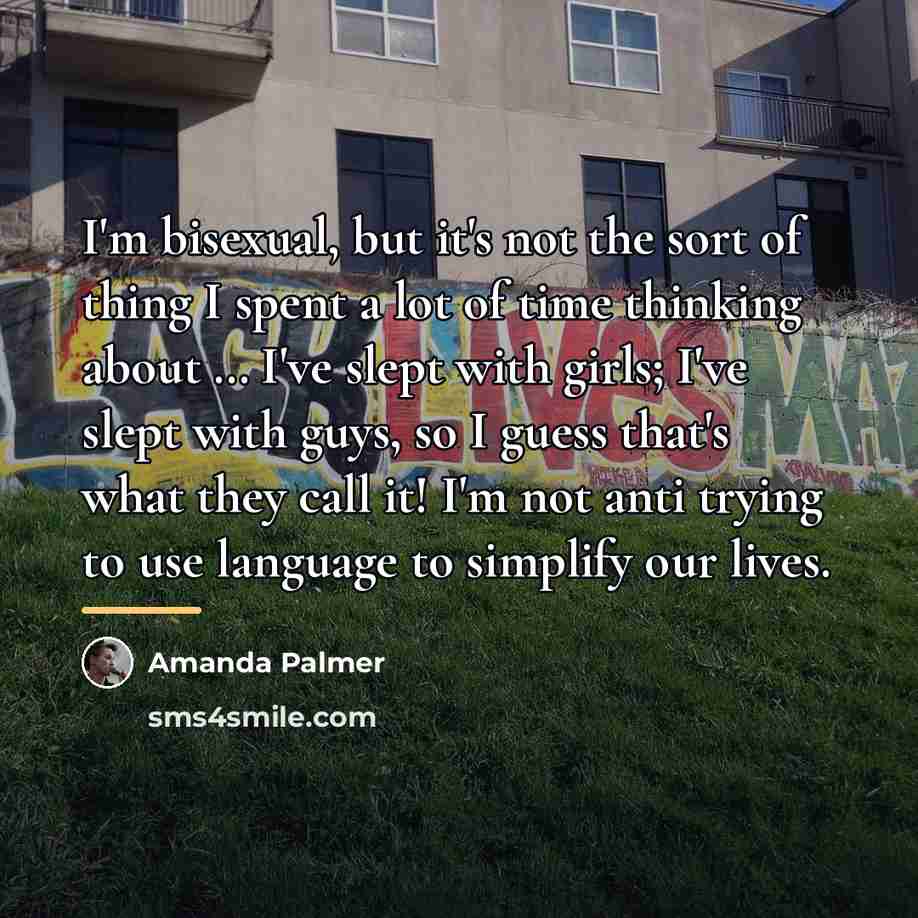 “I'm bisexual, but it's not the sort of thing I…” quote by Amanda Palmer