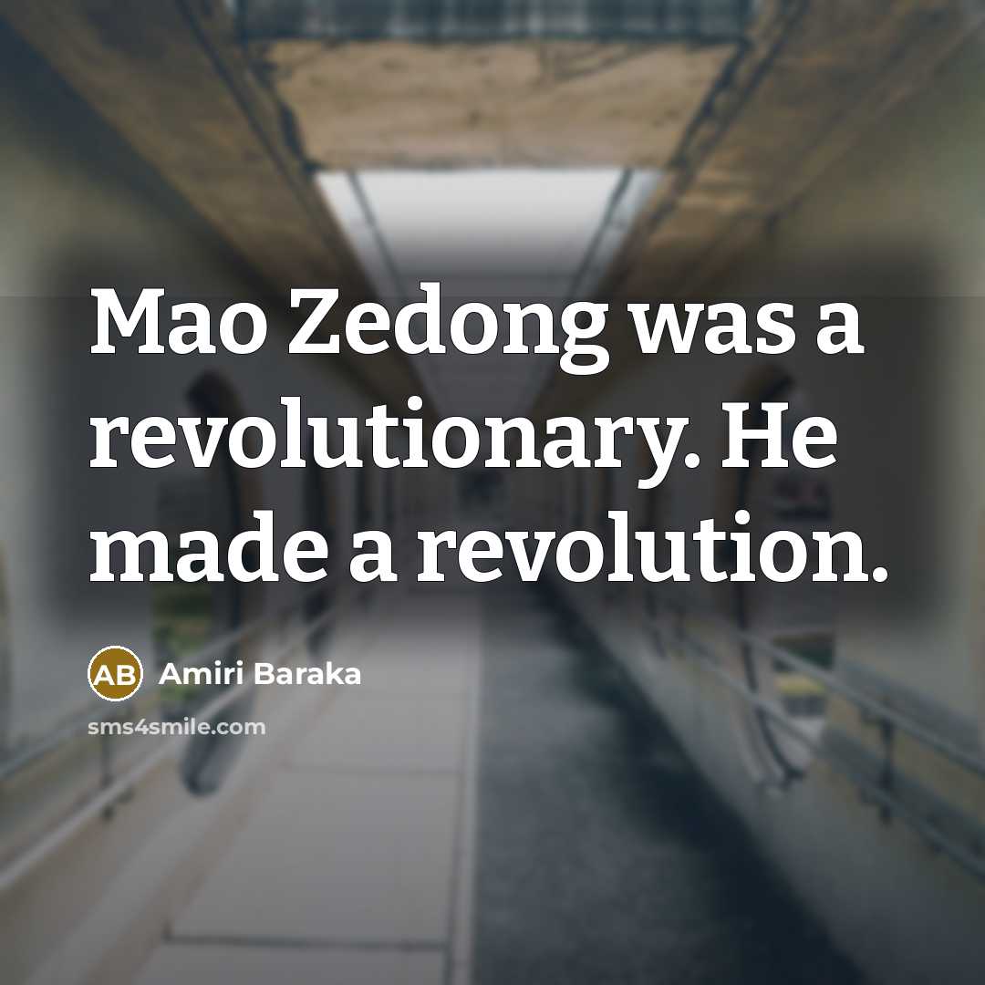“Mao Zedong was a revolutionary. He made a revolution.…” quote by Amiri Baraka