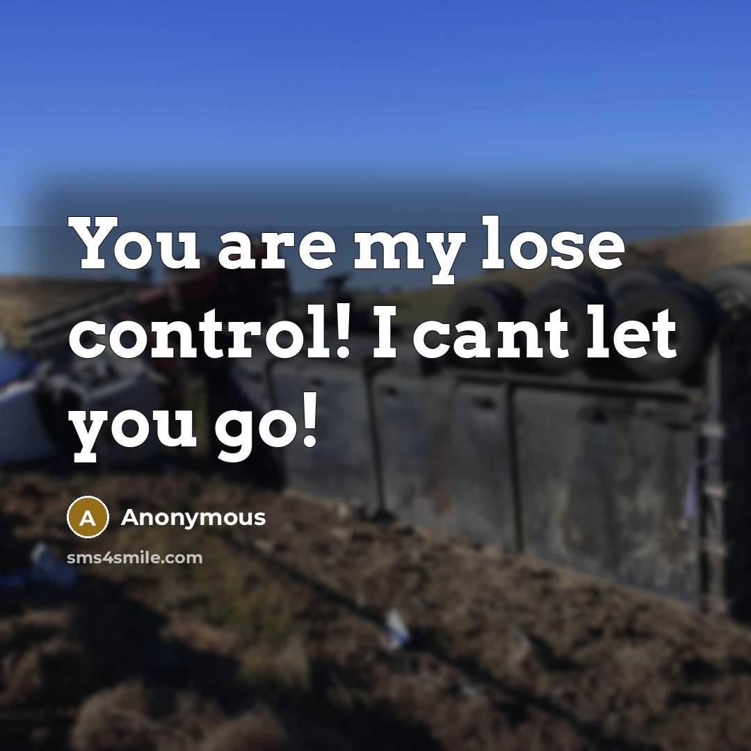 “You are my lose control! I cant let you go!” quote by Anonymous