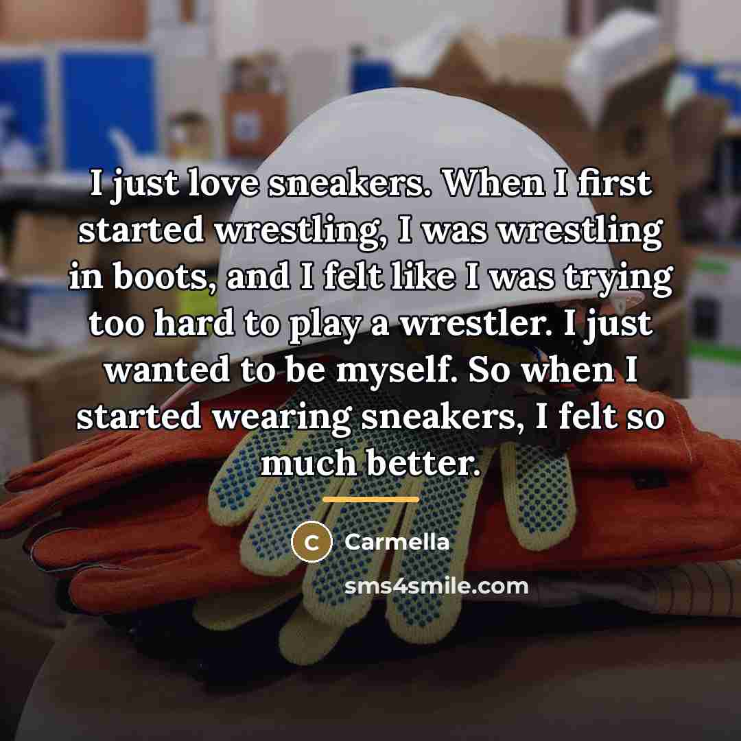 “I just love sneakers. When I first started wrestling, I…” quote by Carmella