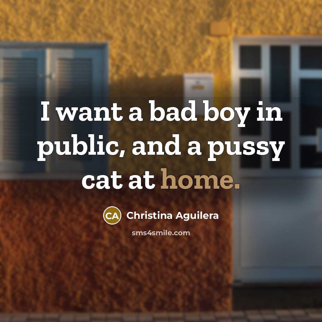 “I want a bad boy in public, and a pussy…” quote by Christina Aguilera