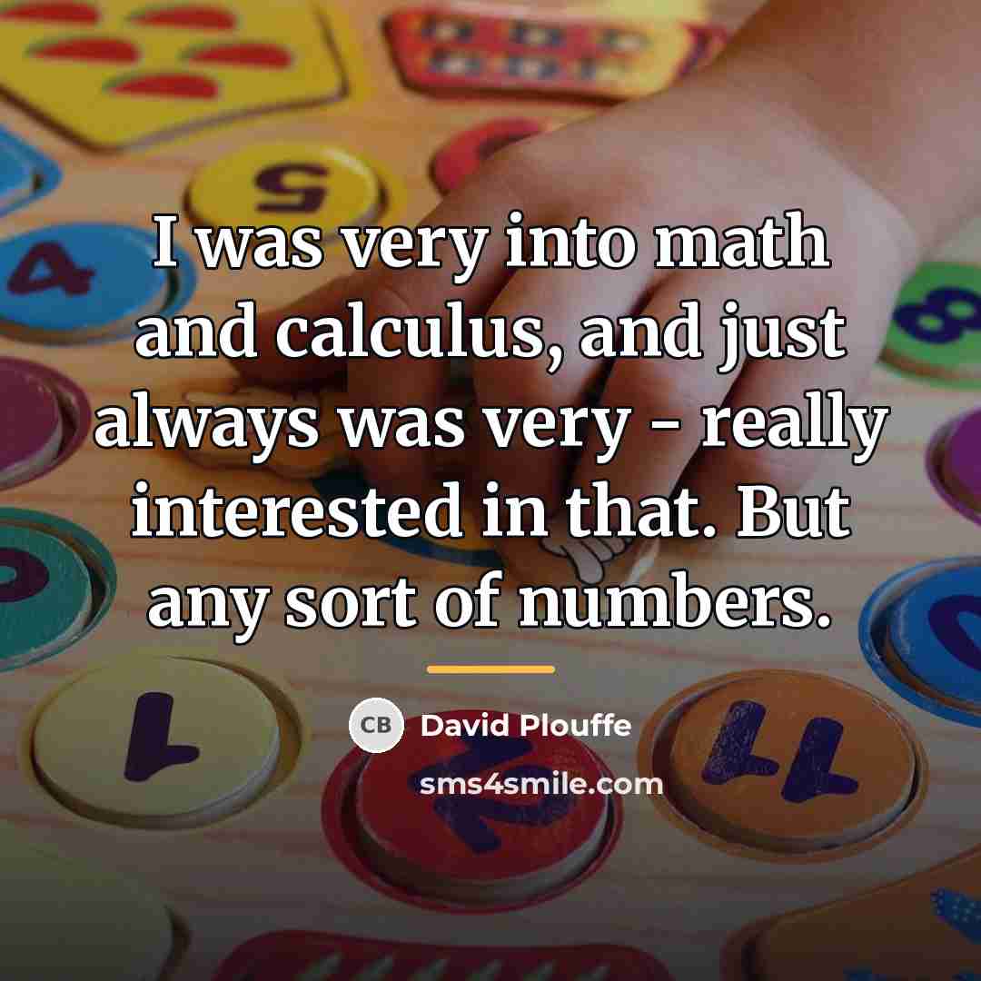 “I was very into math and calculus, and just always…” quote by David Plouffe