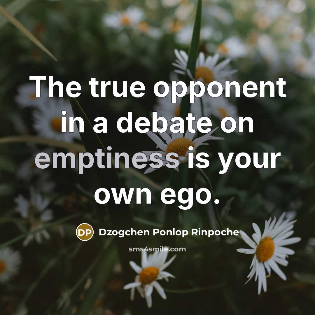 “The true opponent in a debate on emptiness is your…” quote by Dzogchen Ponlop Rinpoche