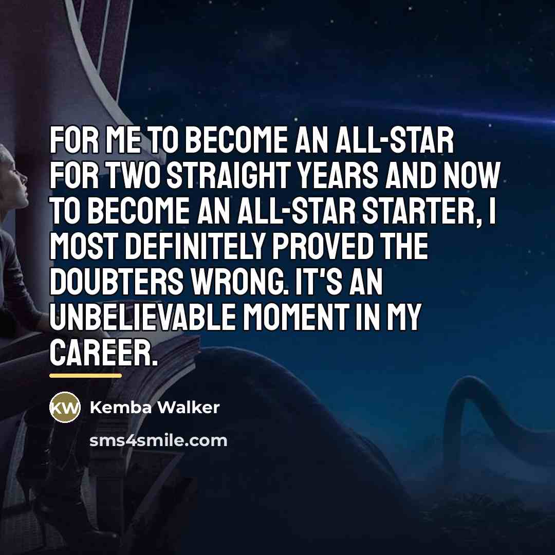 “For me to become an All-Star for two straight years…” quote by Kemba Walker