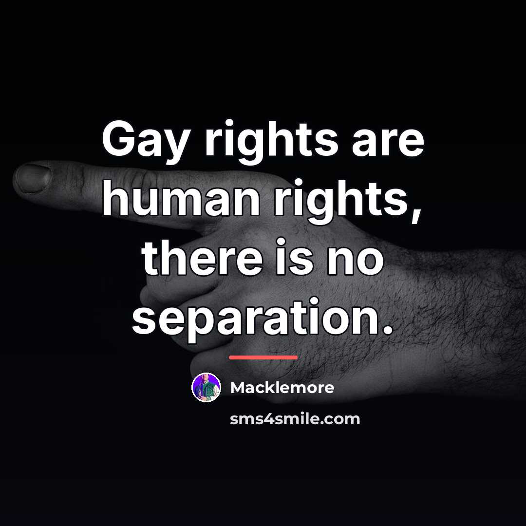“Gay rights are human rights, there is no separation.…” quote by Macklemore