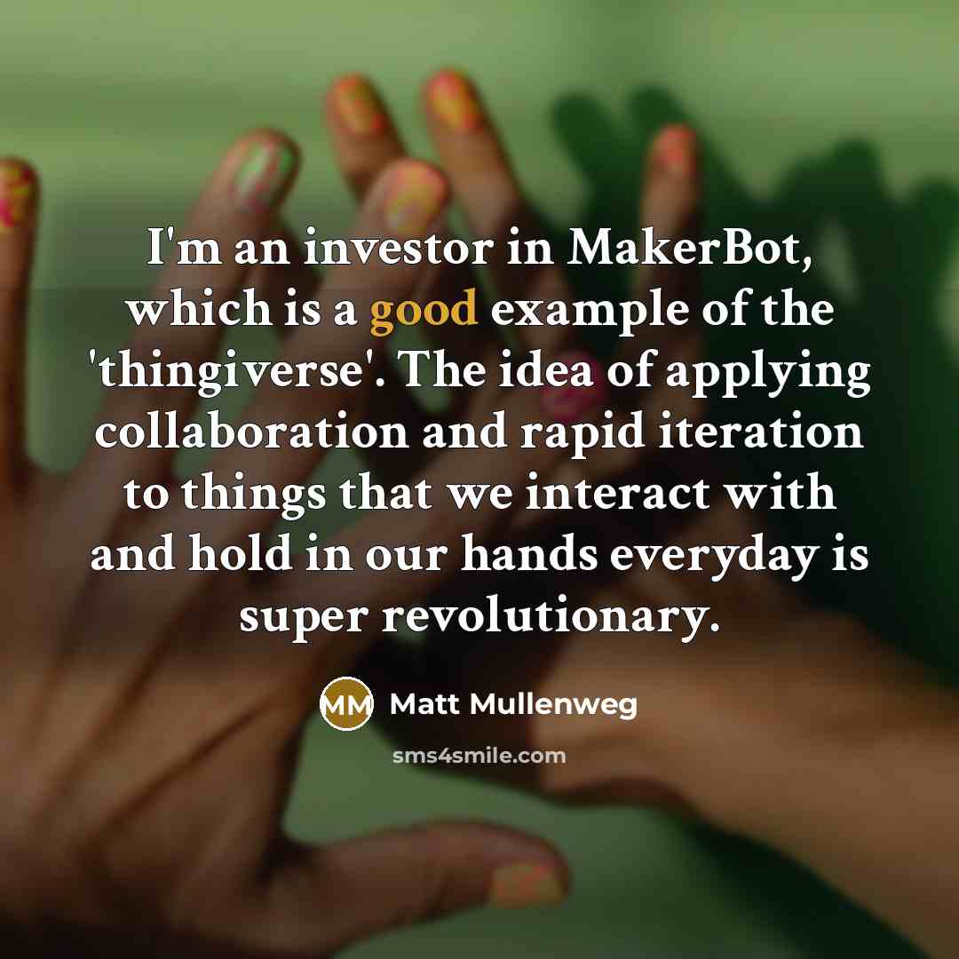 “I'm an investor in MakerBot, which is a good example…” quote by Matt Mullenweg