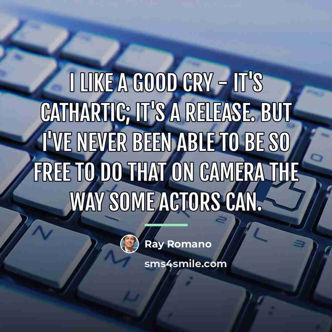 “I like a good cry - it's cathartic; it's a…” quote by Ray Romano