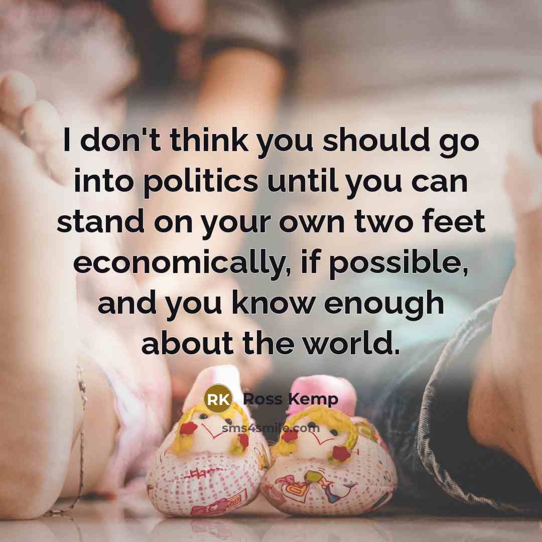 “I don't think you should go into politics until you…” quote by Ross Kemp