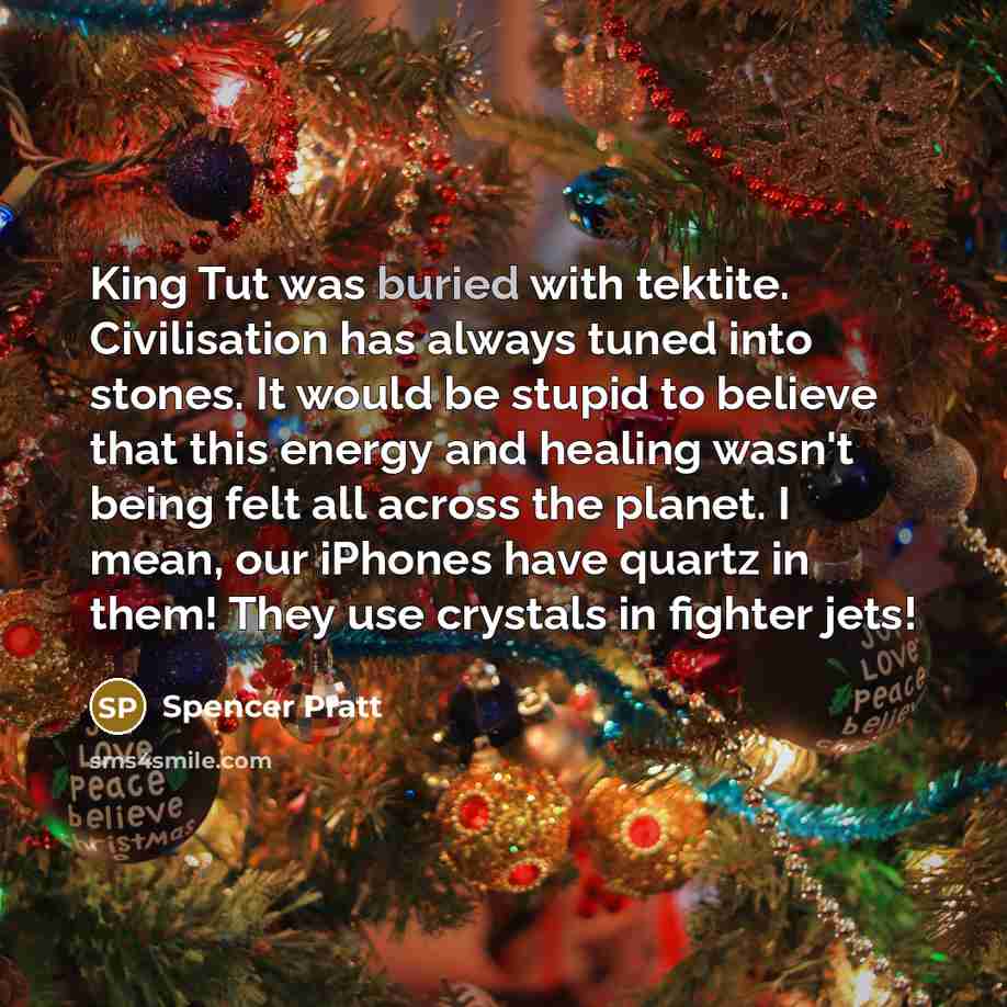“King Tut was buried with tektite. Civilisation has always tuned…” quote by Spencer Pratt