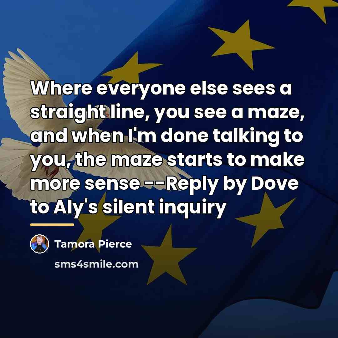 “Where everyone else sees a straight line, you see a…” quote by Tamora Pierce