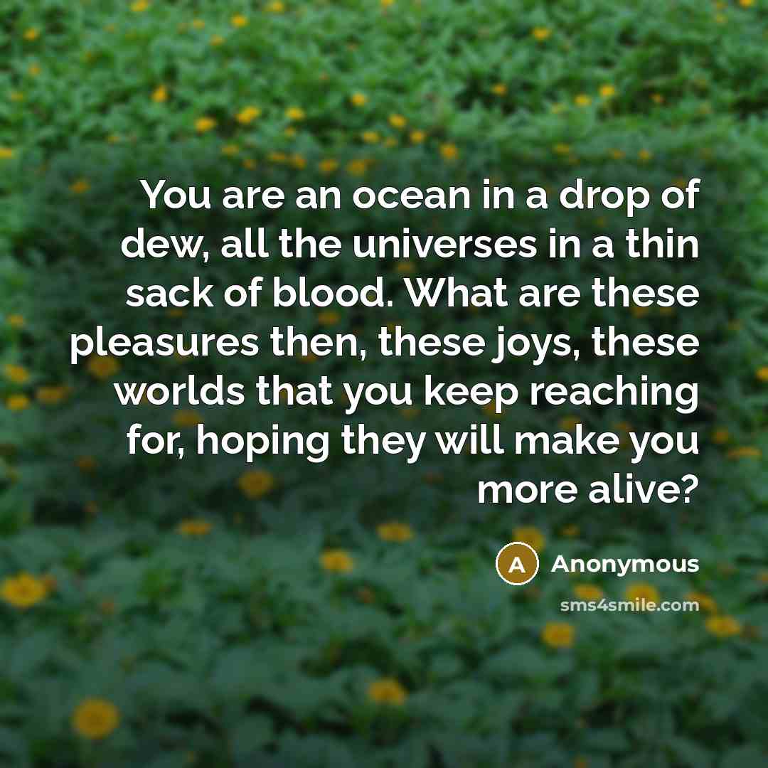 “You are an ocean in a drop of dew, all…” quote by Anonymous