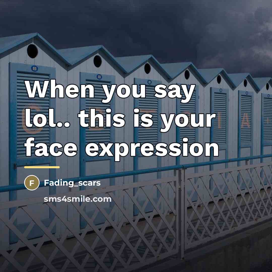 “When you say lol.. this is your face expression…” quote by Fading_scars