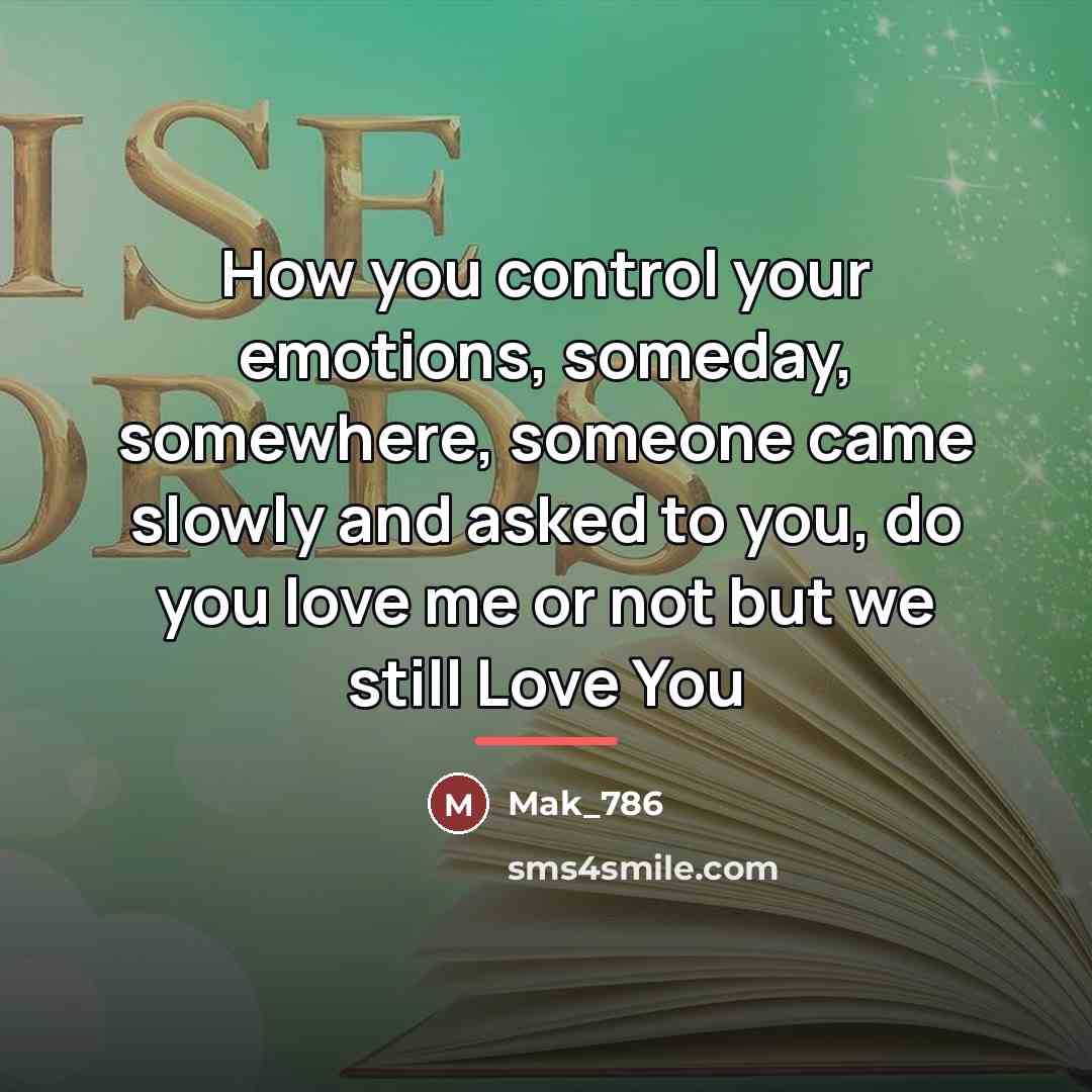 “How you control your emotions, someday, somewhere, someone came slowly…” quote by Mak_786