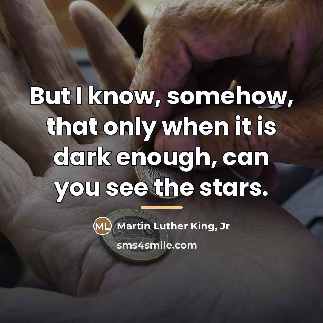 “But I know, somehow, that only when it is dark…” quote by Martin Luther King, Jr
