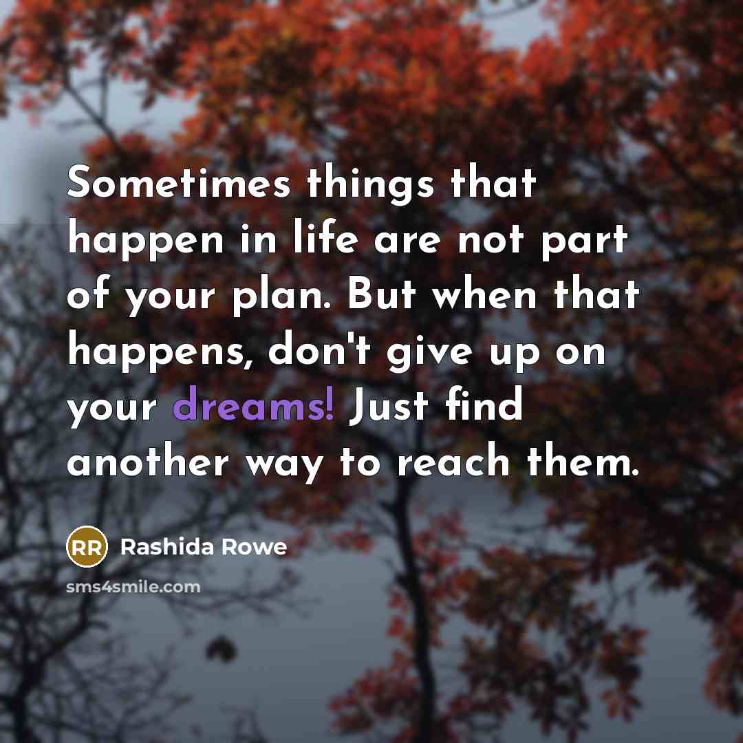 “Sometimes things that happen in life are not part of…” quote by Rashida Rowe