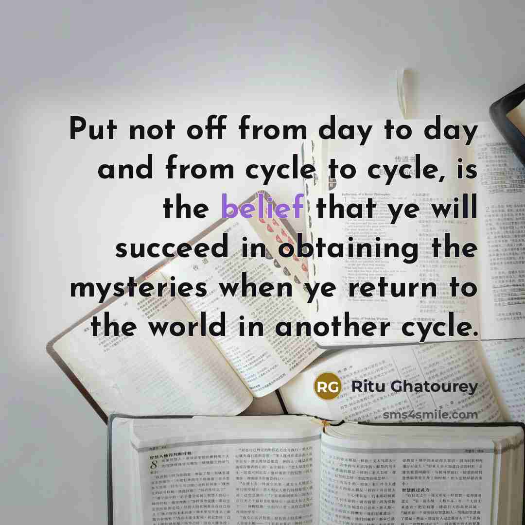 “Put not off from day to day and from cycle…” quote by Ritu Ghatourey