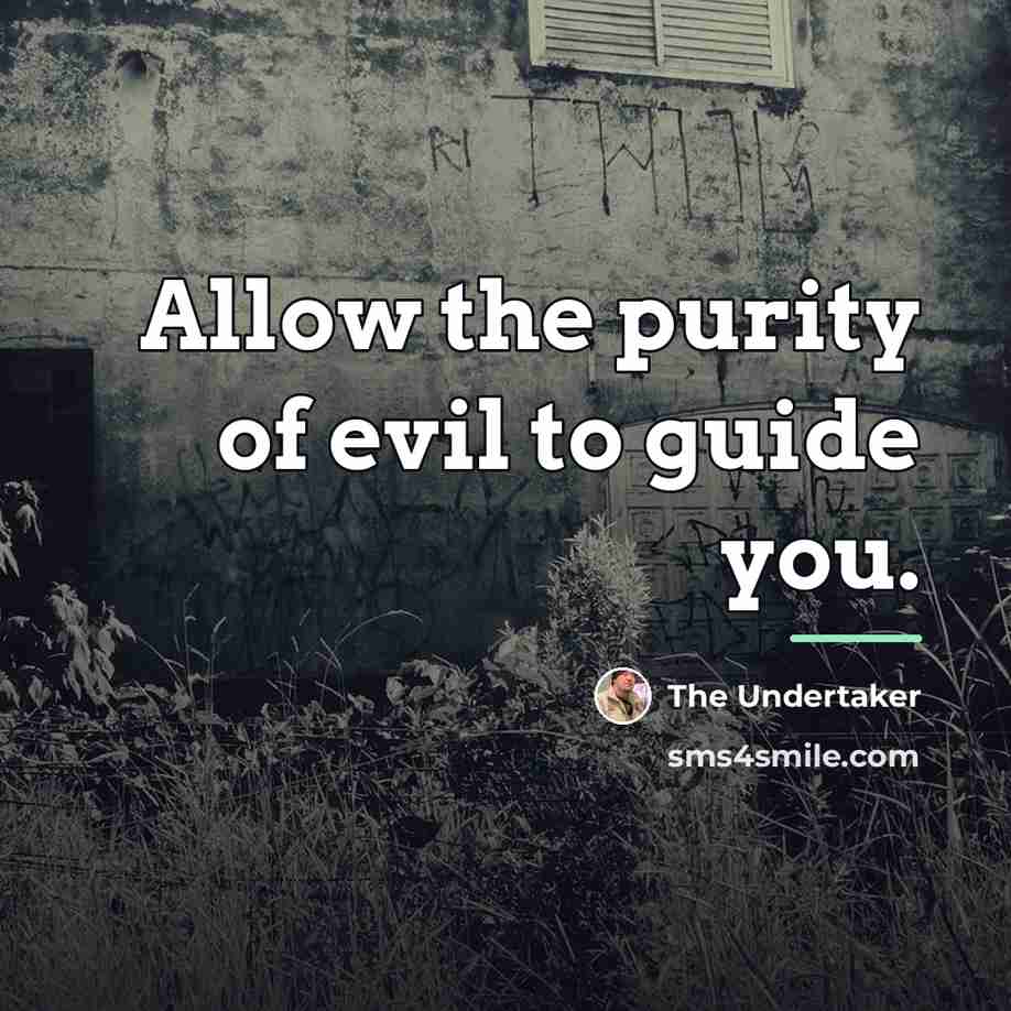 “Allow the purity of evil to guide you.…” quote by The Undertaker