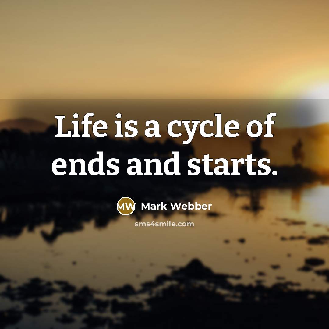 “Life is a cycle of ends and starts.…” quote by Mark Webber