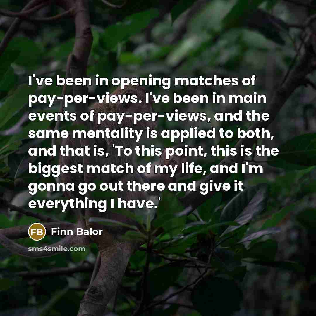“I've been in opening matches of pay-per-views. I've been in…” quote by Finn Balor