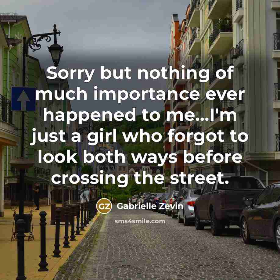 “Sorry but nothing of much importance ever happened to me...I'm…” quote by Gabrielle Zevin