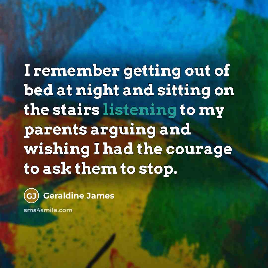 “I remember getting out of bed at night and sitting…” quote by Geraldine James