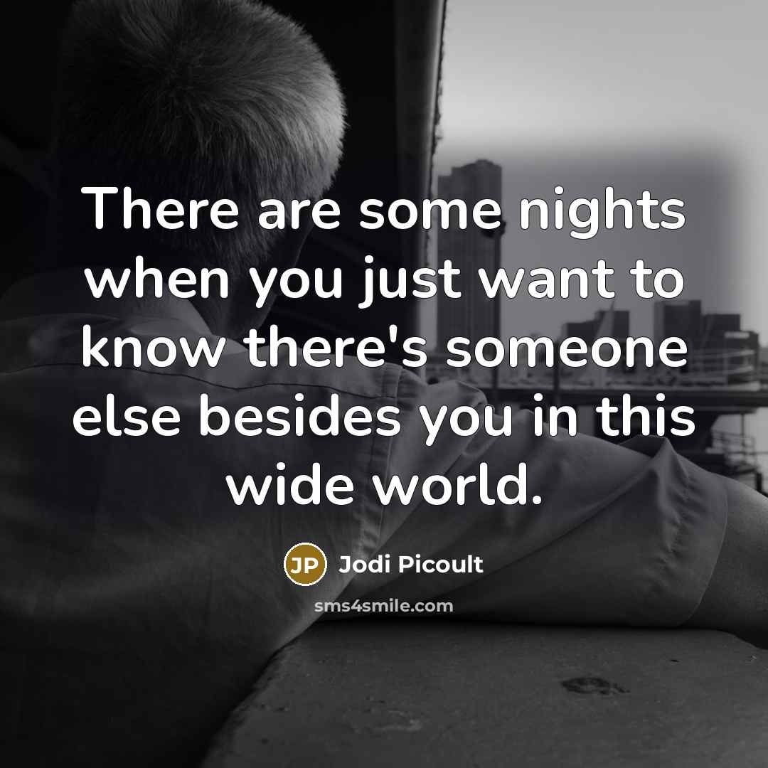 “There are some nights when you just want to know…” quote by Jodi Picoult