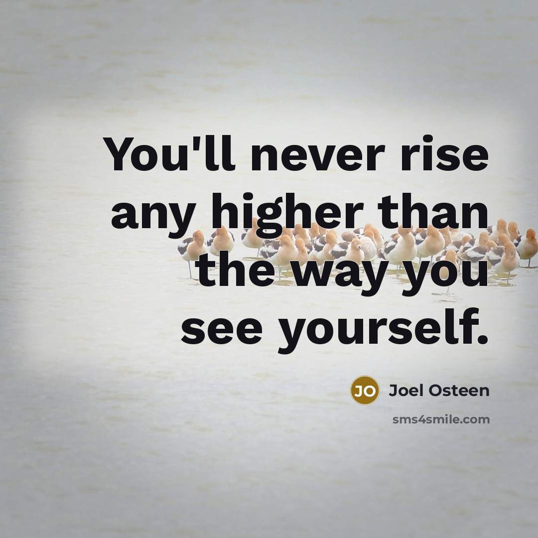 “You'll never rise any higher than the way you see…” quote by Joel Osteen
