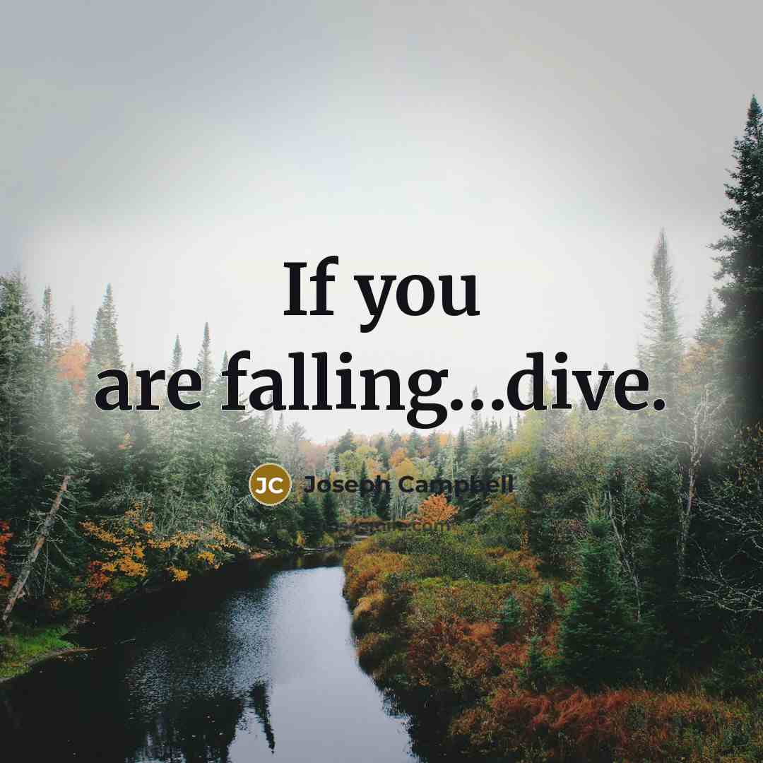 “If you are falling....dive.…” quote by Joseph Campbell