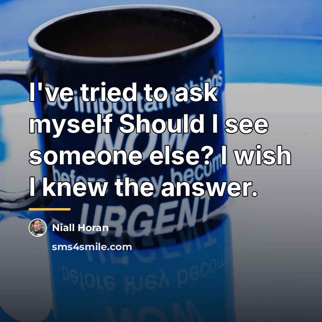 “I've tried to ask myself Should I see someone else?…” quote by Niall Horan