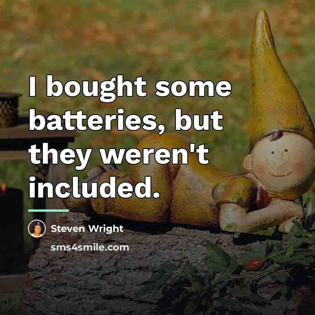 “I bought some batteries, but they weren't included.…” quote by Steven Wright