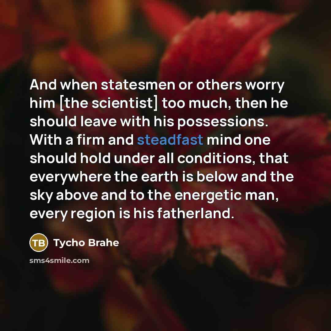 “And when statesmen or others worry him [the scientist] too…” quote by Tycho Brahe