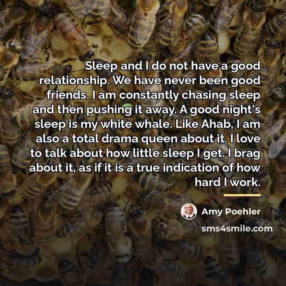 “Sleep and I do not have a good relationship. We…” quote by Amy Poehler
