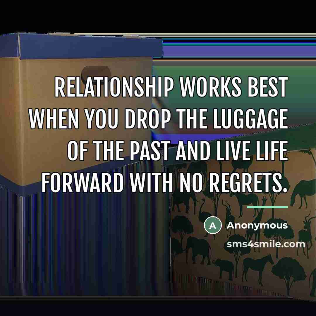 “Relationship works best when you drop the luggage of the…” quote by Anonymous