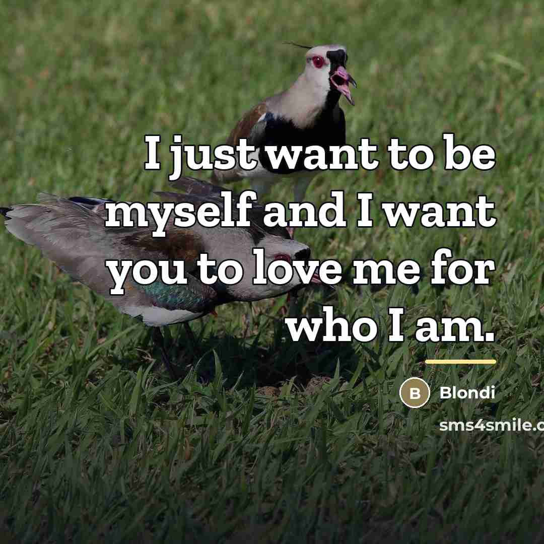 “I just want to be myself and I want you…” quote by Blondi