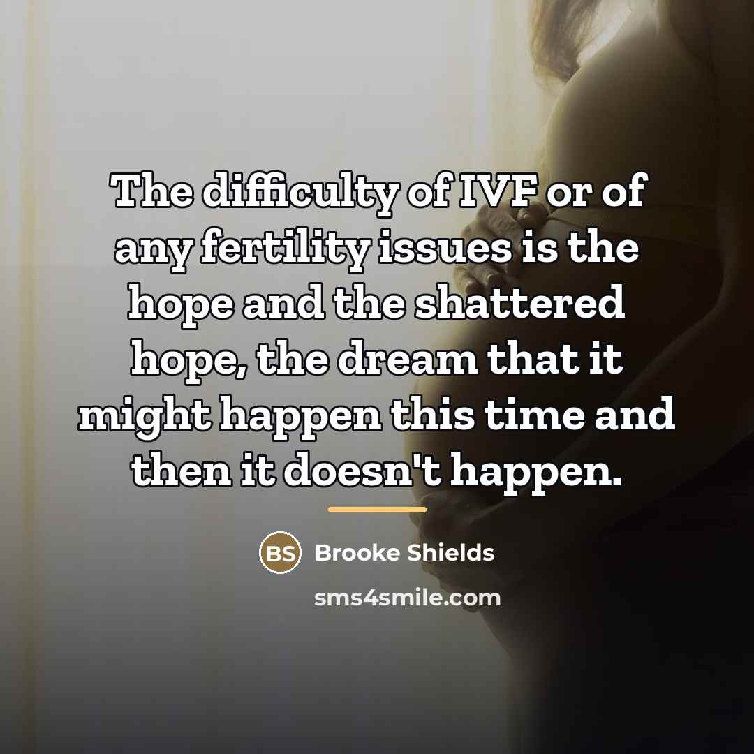“The difficulty of IVF or of any fertility issues is…” quote by Brooke Shields