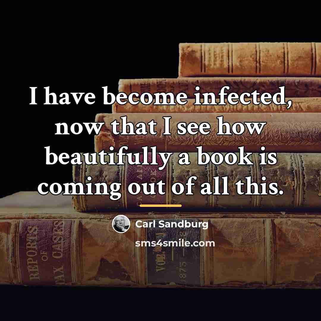 “I have become infected, now that I see how beautifully…” quote by Carl Sandburg