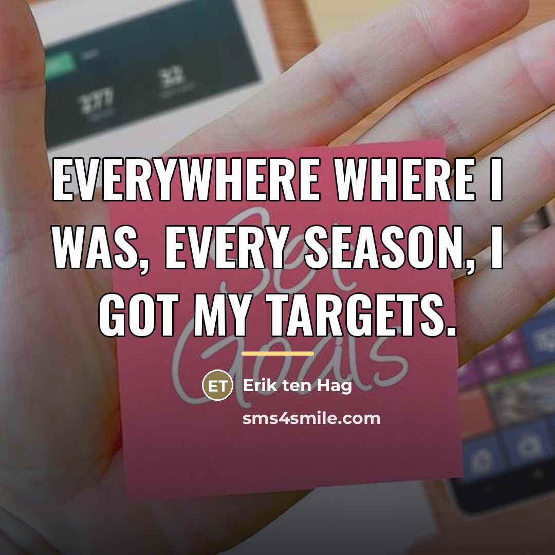 “Everywhere where I was, every season, I got my targets.…” quote by Erik ten Hag