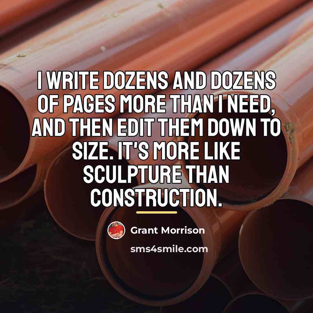 “I write dozens and dozens of pages more than I…” quote by Grant Morrison