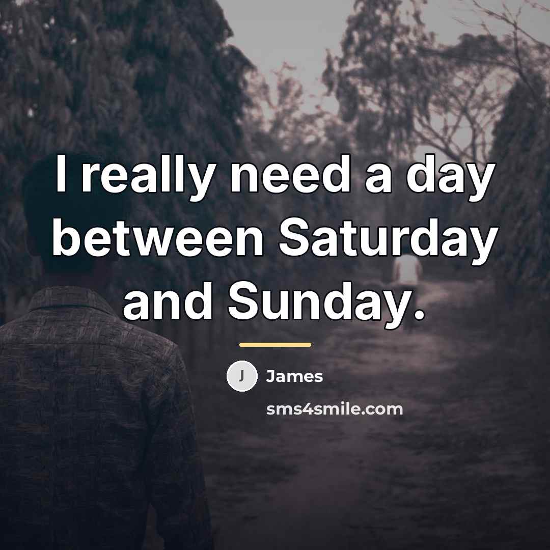 “I really need a day between Saturday and Sunday.…” quote by James